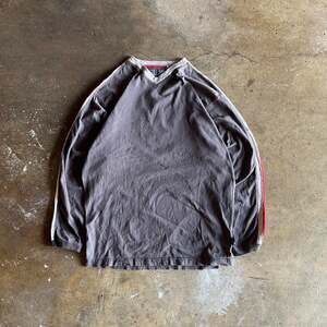 Vintage 2000s Point Zero Crewneck Sweatshirt Baggy Y2K Striped Sleeve